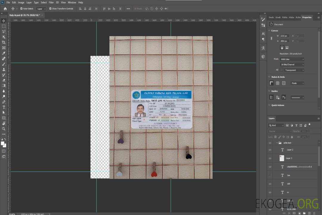 Photolook du permis de conduire éthiopien AVANT template Photolook du permis de conduire éthiopien AVANT template